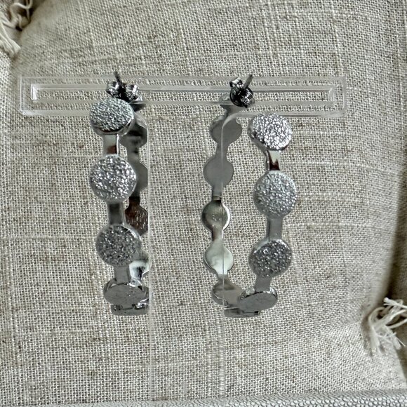 Dyrberg/Kern Juanita diamond cut open hoop earrings - Picture 3 of 9